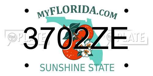 3702ZE Florida License Plate