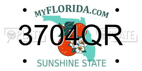 3704QR Florida License Plate