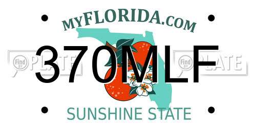 370MLF Florida License Plate