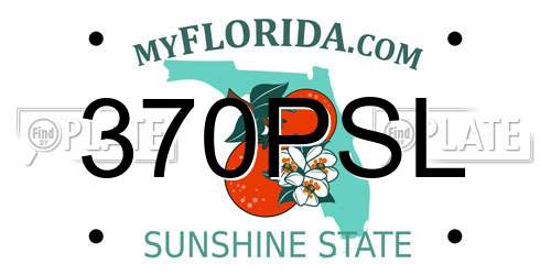 370PSL Florida License Plate