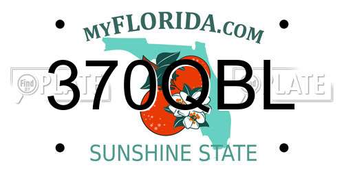 370QBL Florida License Plate