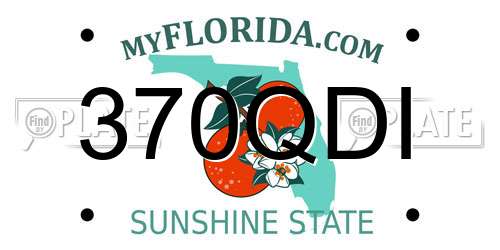 370QDI Florida License Plate