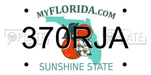 370RJA Florida License Plate