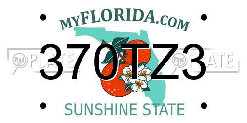 370TZ3 Florida License Plate
