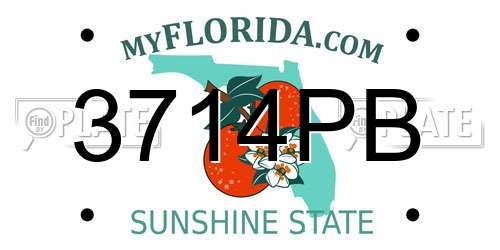 3714PB Florida License Plate