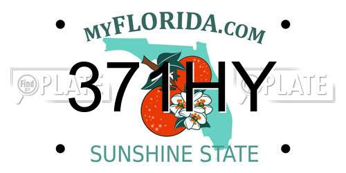 371HY Florida License Plate