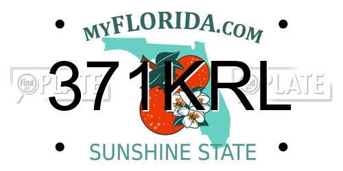 371KRL Florida License Plate