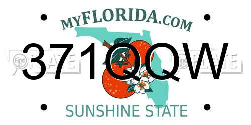 371QQW Florida License Plate