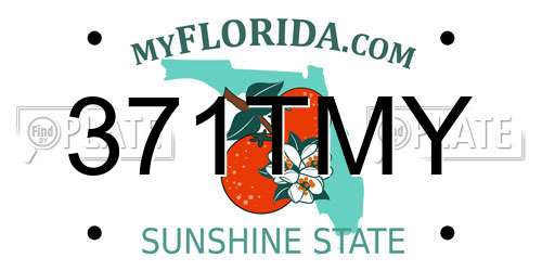 371TMY Florida License Plate