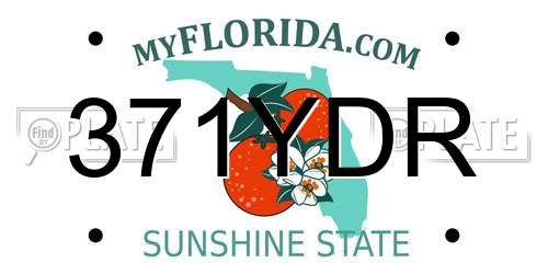 371YDR Florida License Plate