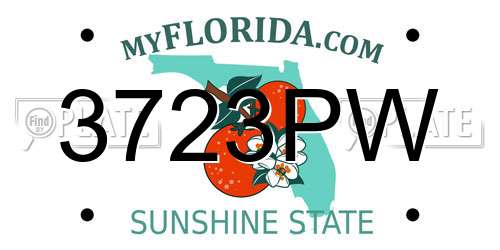 3723PW Florida License Plate