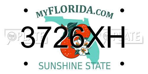 3726XH Florida License Plate