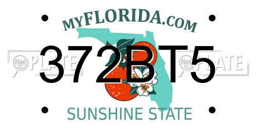 372BT5 Florida License Plate