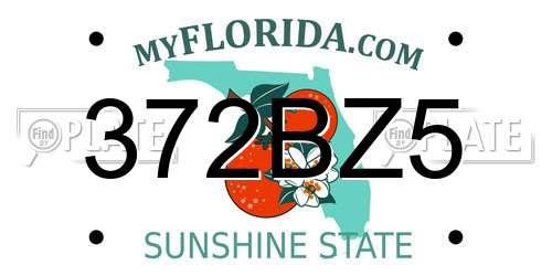 372BZ5 Florida License Plate