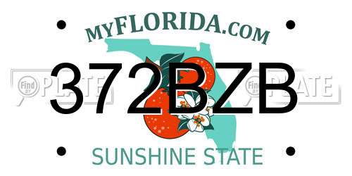 372BZB Florida License Plate