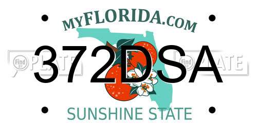 372DSA Florida License Plate