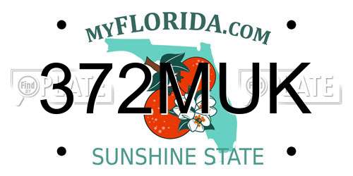 372MUK Florida License Plate