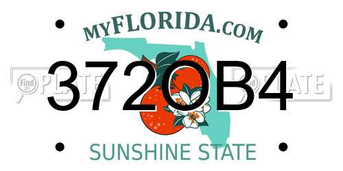 372OB4 Florida License Plate