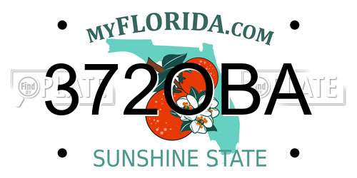 372OBA Florida License Plate