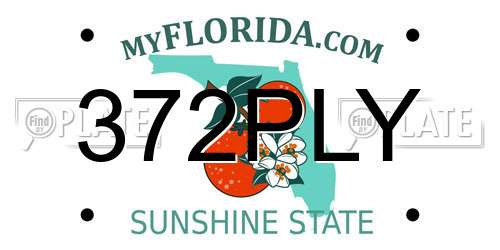 372PLY Florida License Plate