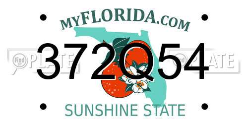 372Q54 Florida License Plate
