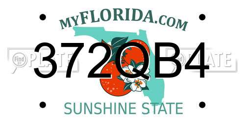 372QB4 Florida License Plate