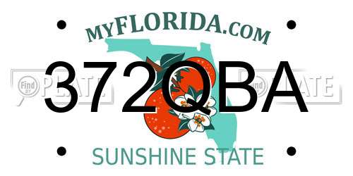 372QBA Florida License Plate