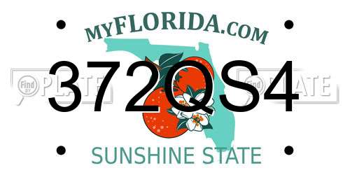 372QS4 Florida License Plate