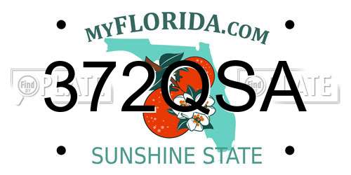 372QSA Florida License Plate