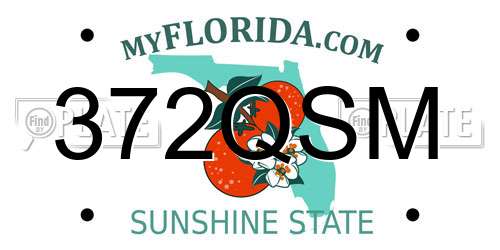 372QSM Florida License Plate