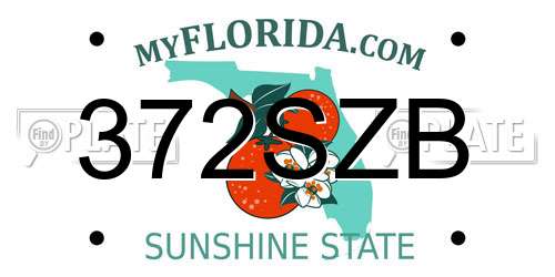 372SZB Florida License Plate