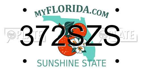 372SZS Florida License Plate