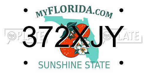 372XJY Florida License Plate