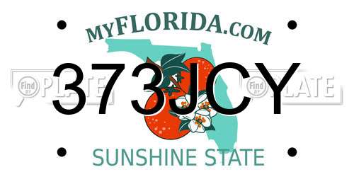 373JCY Florida License Plate