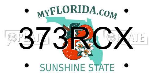 373RCX Florida License Plate