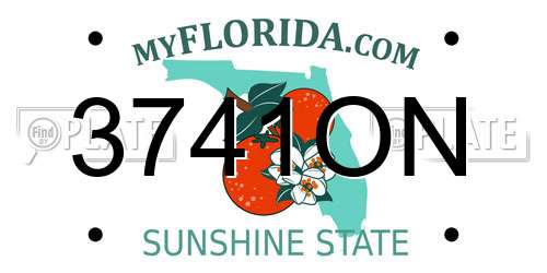 3741ON Florida License Plate