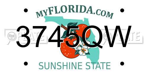 3745QW Florida License Plate