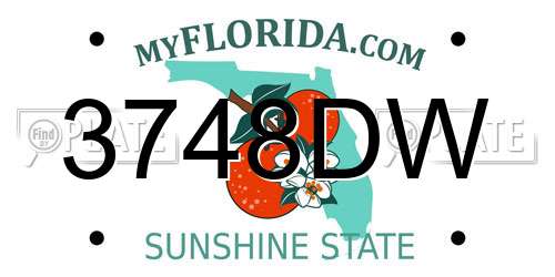 3748DW Florida License Plate