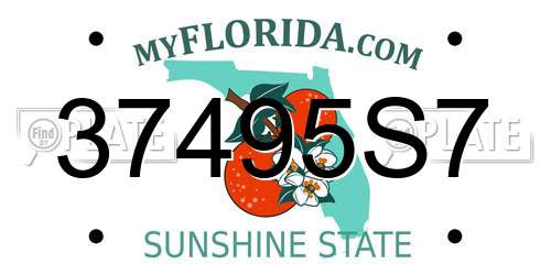 37495S7 Florida License Plate
