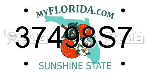 37498S7 Florida License Plate