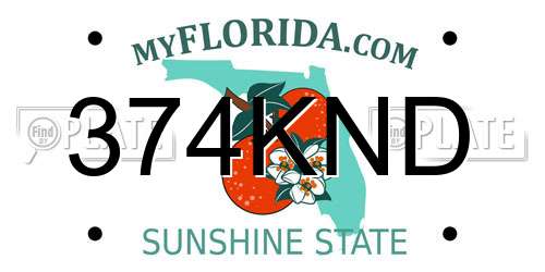 374KND Florida License Plate