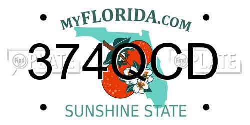 374QCD Florida License Plate