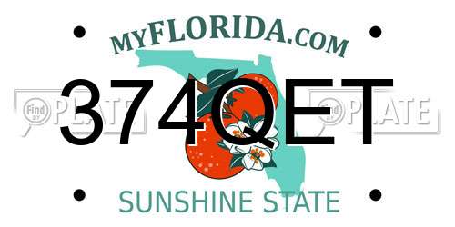 374QET Florida License Plate