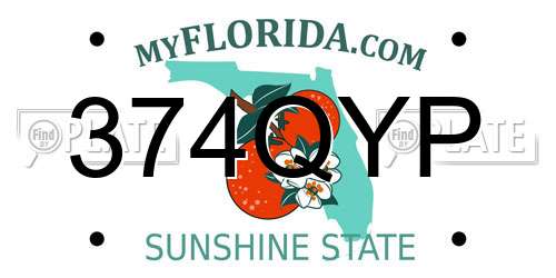 374QYP Florida License Plate