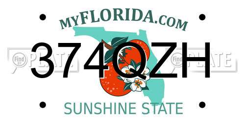 374QZH Florida License Plate