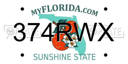374RWX Florida License Plate