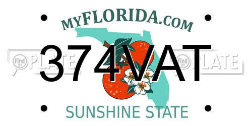 374VAT Florida License Plate