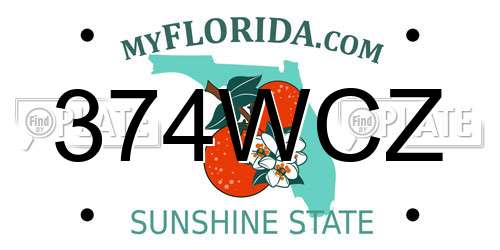 374WCZ Florida License Plate