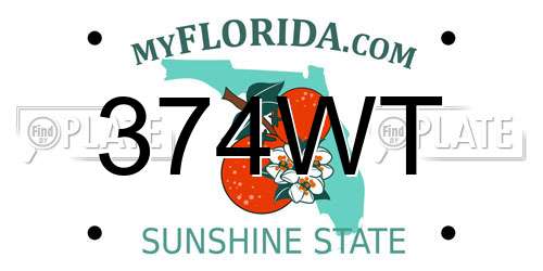 374WT Florida License Plate