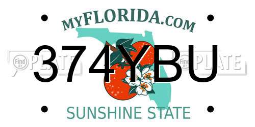 374YBU Florida License Plate